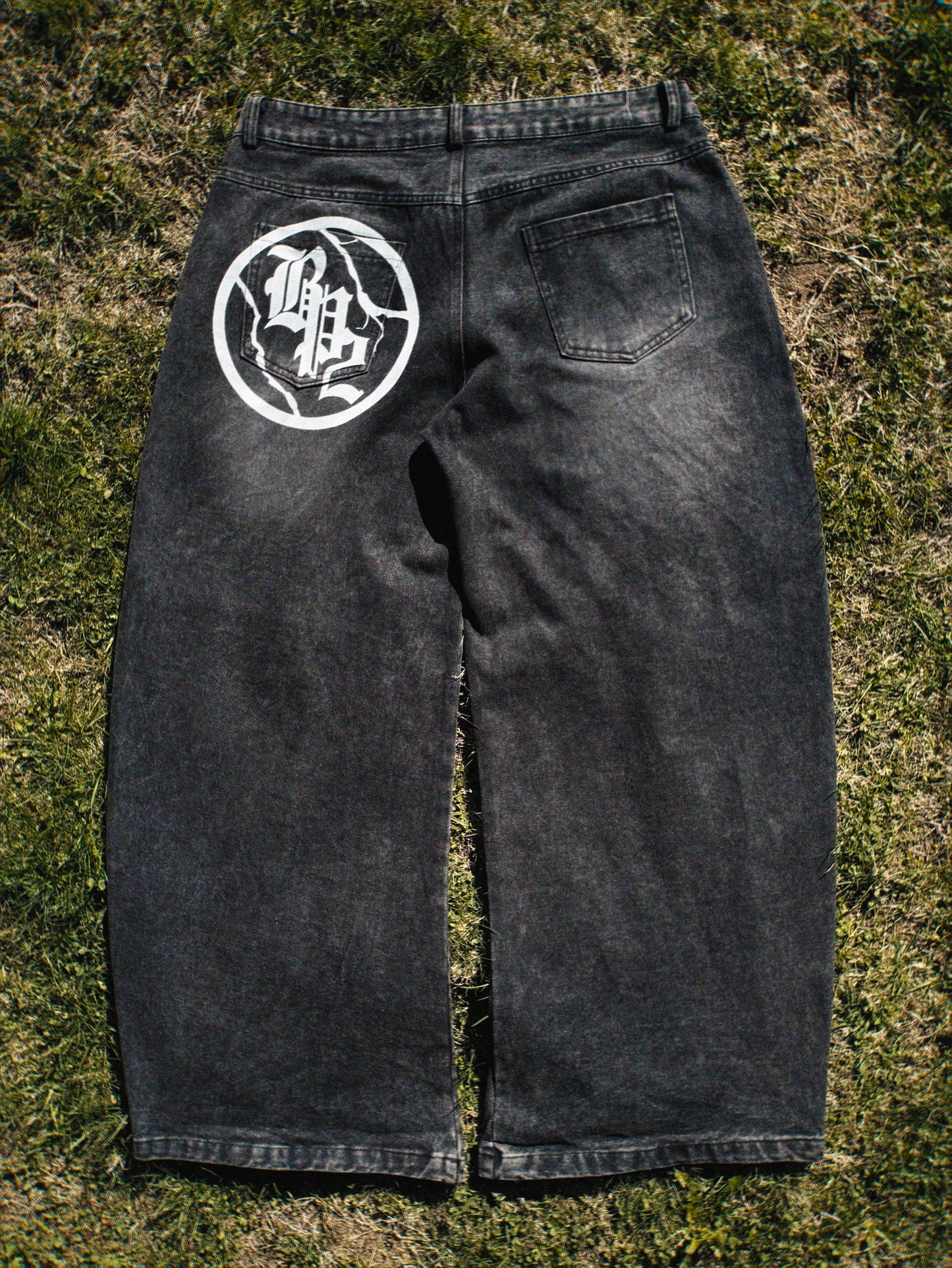 baggy denim jeans - faded black