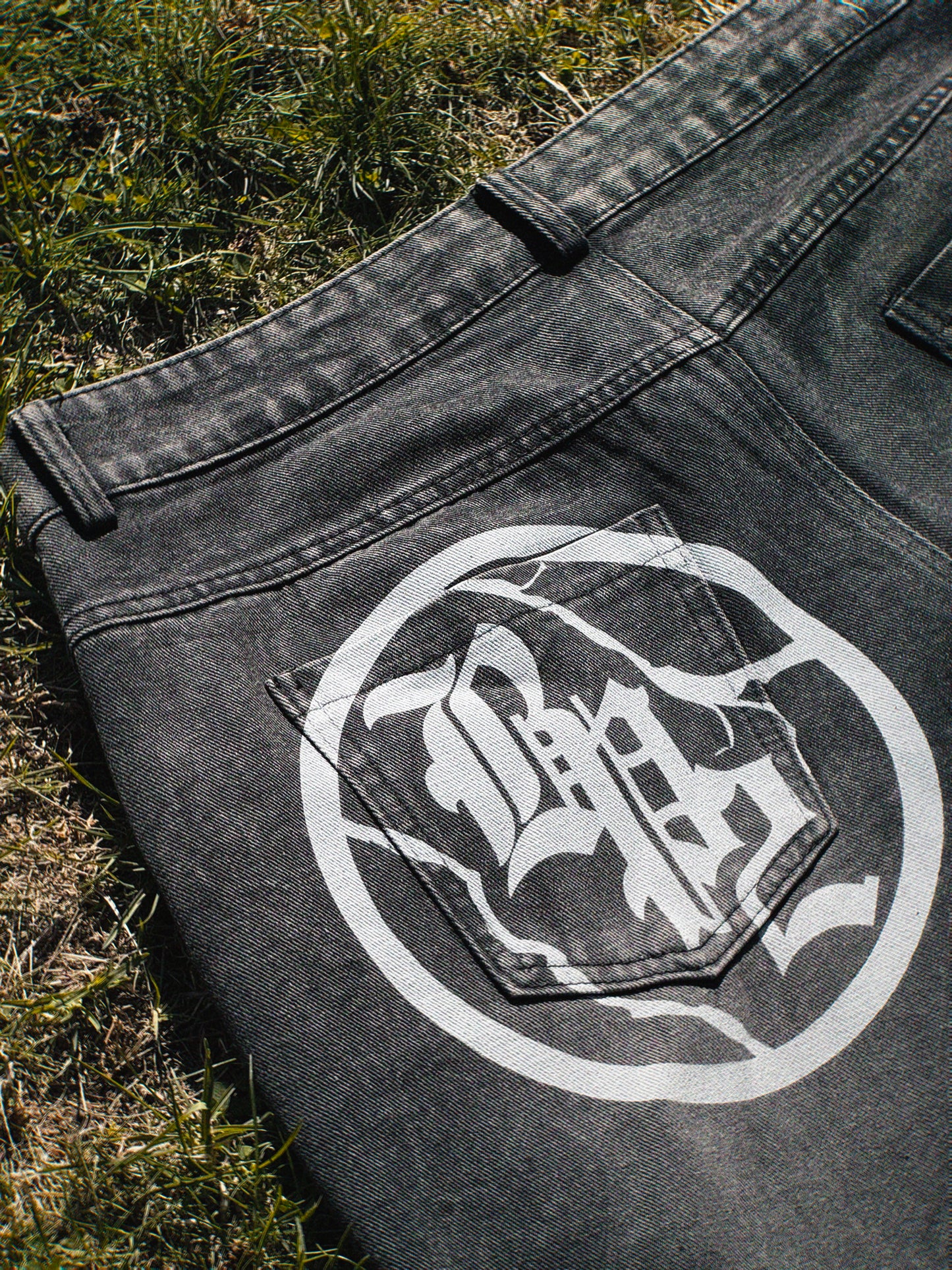 baggy denim jeans - faded black