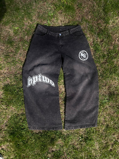 baggy denim jeans - faded black