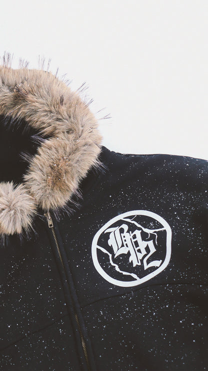 fur zip-up hoodie