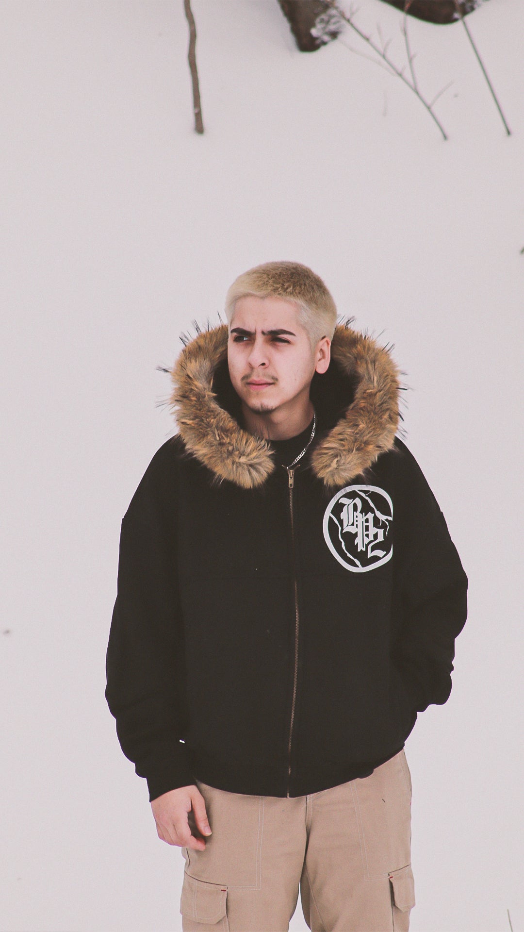 fur zip-up hoodie