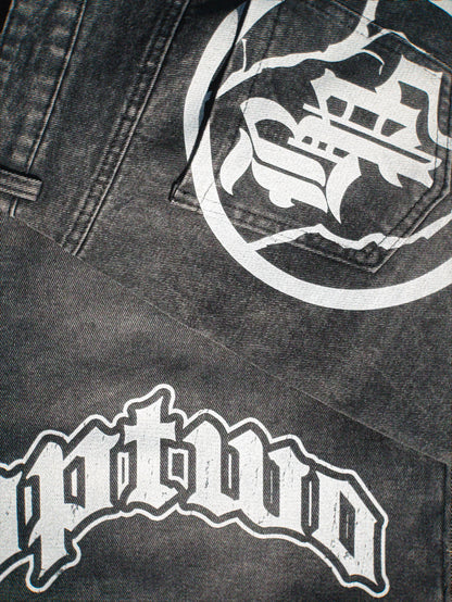 baggy denim jeans - faded black