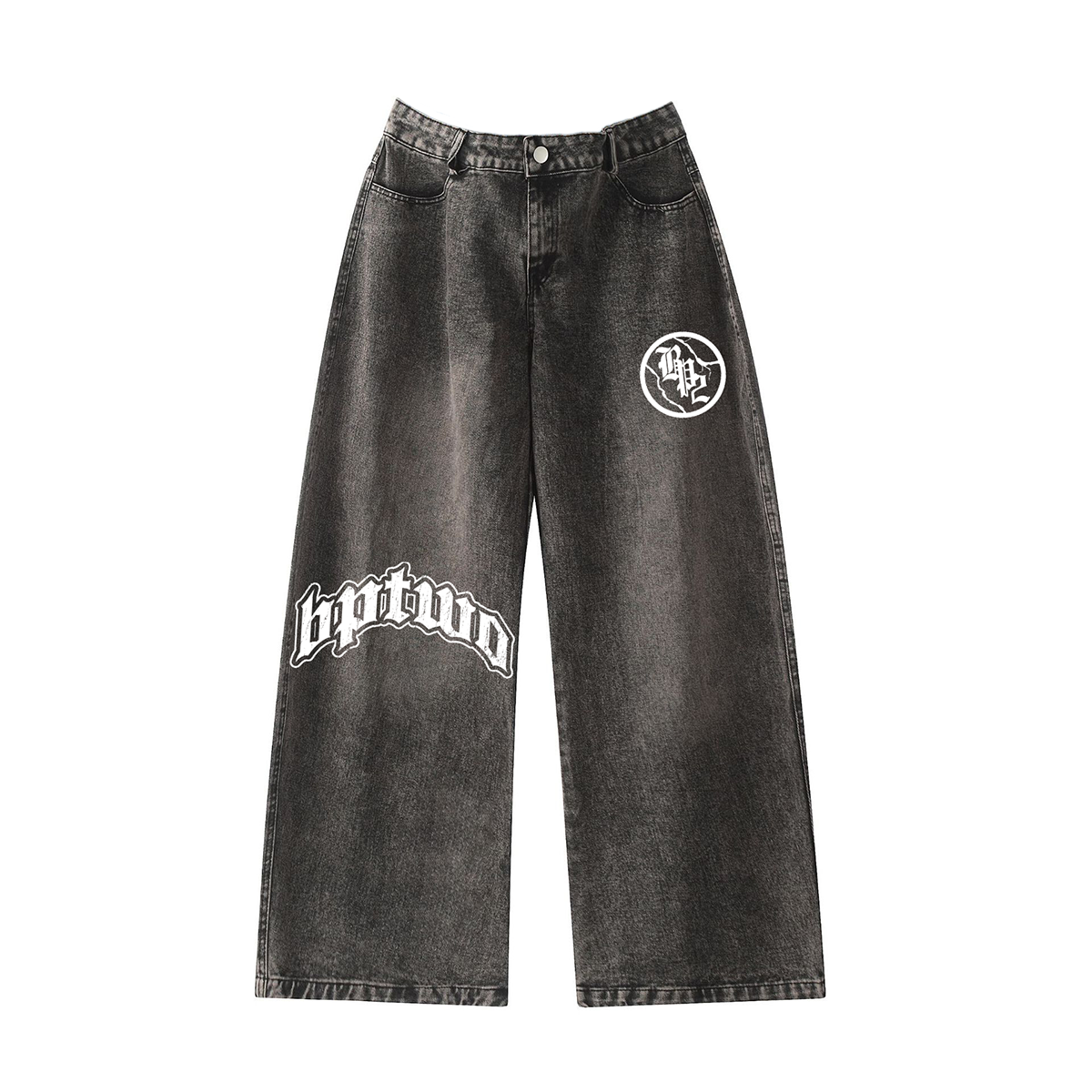 baggy denim jeans - faded black