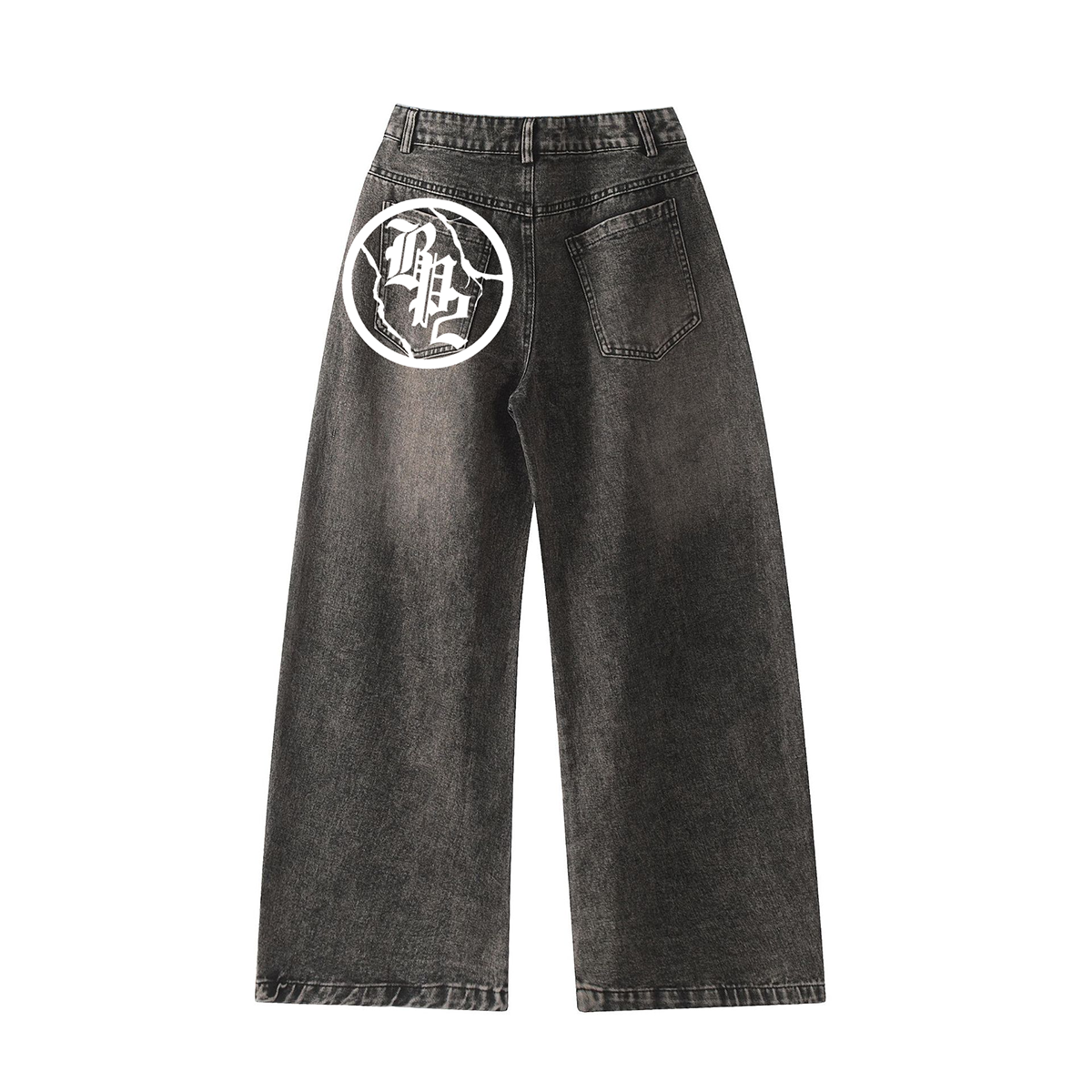 baggy denim jeans - faded black